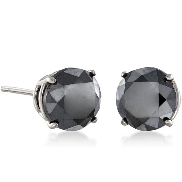 10k 2 Carat Black Diamond Moissanite Earrings - Picture 1 of 14